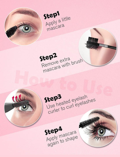 Heated Eyelash Curler, Electric Eyelash Curler USB Rechargeable for Quick Natural Curling, Long Lasting Curl Eyelashes Tool Valentine'S & Christmas Gifts for Women - Watermelon Powder