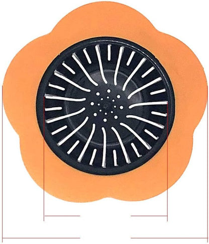 Sink Strainer Basket, 4.5 Inch Universal Kitchen Sink Stopper Garbage Disposal Drain Stopper Brushed Rubber STP-SS, for Insinkerator, Kitchenaid, Waste King, Kohler and More (Orange-A)